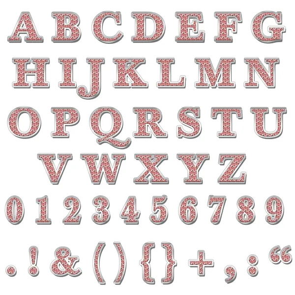 Červené bling velká písmena abecedy — Stock fotografie