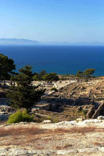 Starożytne ruiny kamiros - Rodos — Zdjęcie stockowe