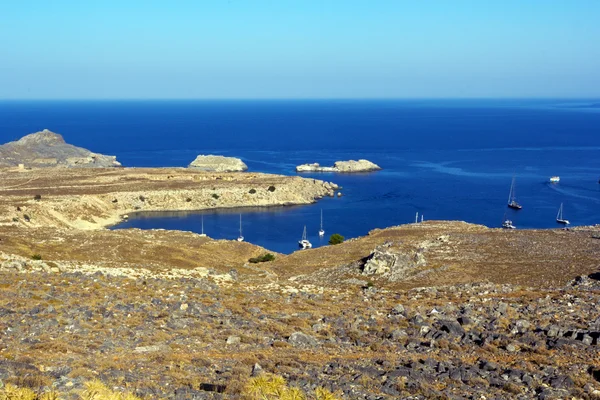 Zobrazit na lindos bay — Stock fotografie