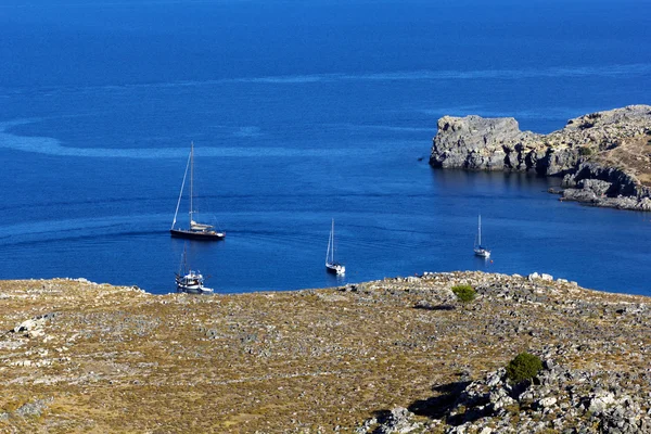 Zobrazit na lindos bay — Stock fotografie