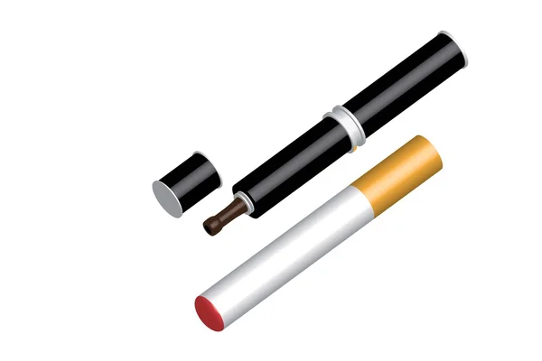 Cigarett och elektronisk cigarett 3d — Stock vektor