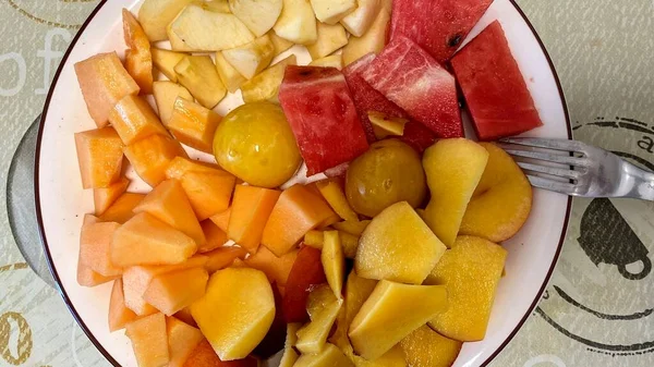 Desayuno Saludable Con Frutas Verduras — Foto de Stock