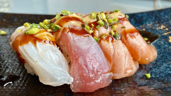 Sushi Vis Japans Eten Bord — Stockfoto