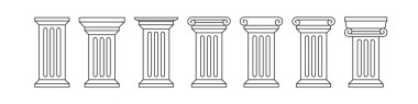Classic column icon set clipart