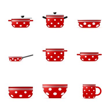 simge kırmızı tencere içinde beyaz nokta ayarla