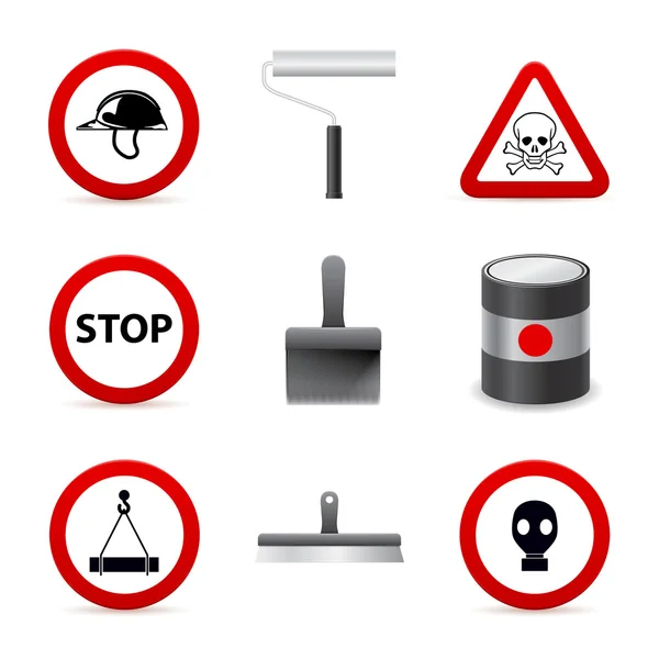 Danger building icons — Stock Vector