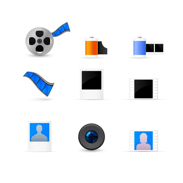 Foto en video icons set — Stockvector