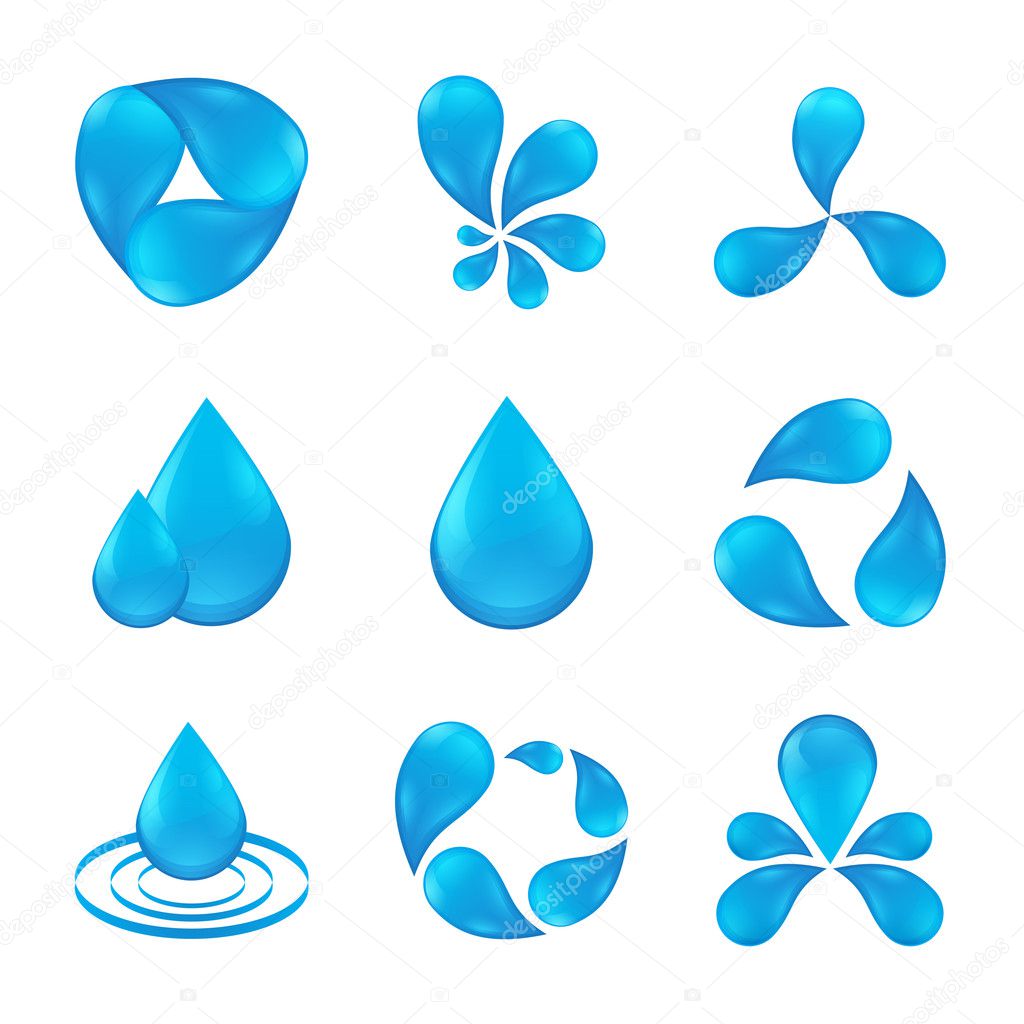 Set of abstract icon waters designs