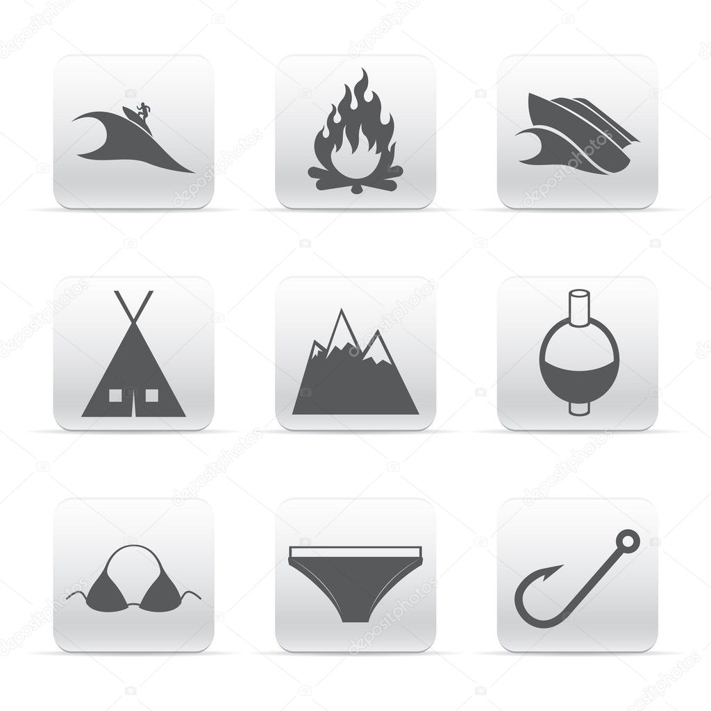 Travel set of logos