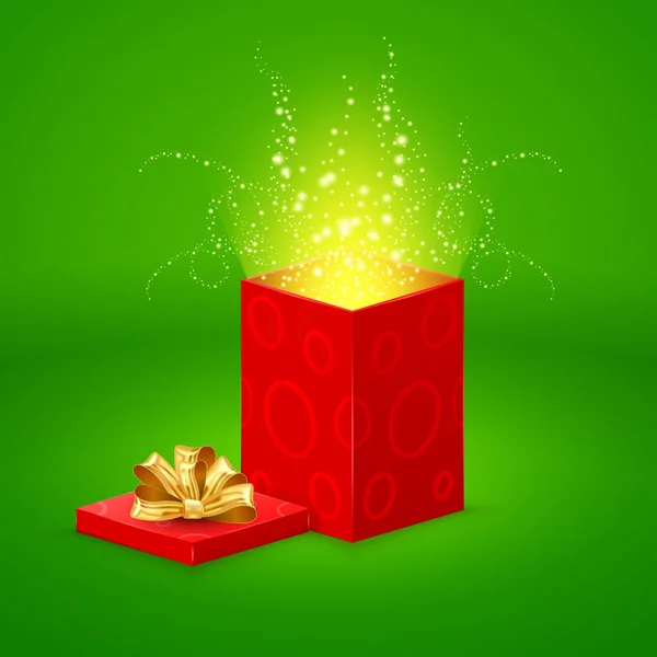 Открытая волшебная коробка подарков — стоковый вектор