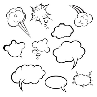 Collection of comic style speech bubbles clipart