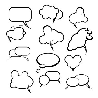 Comics style speech bubbles / balloons on background clipart