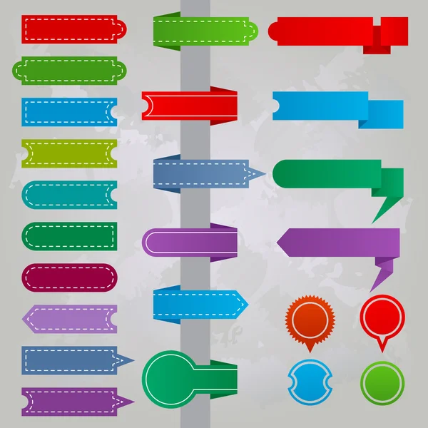 Sammlung bunter Bändchen-Symbole — Stockvektor