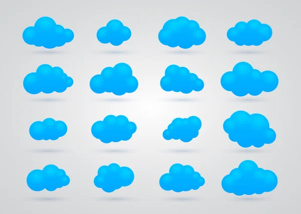 Set of Blue clouds — Stock Vector