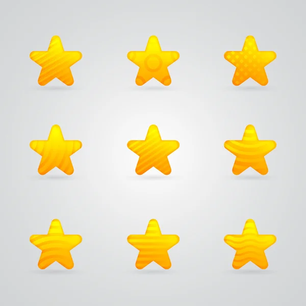 Conjunto de ícones estrela amarela — Vetor de Stock