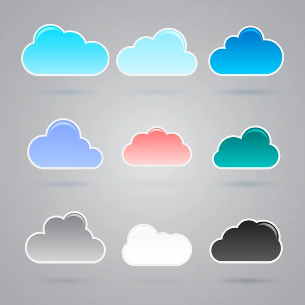 Különböző felhők gyűjteménye — Stock Vector