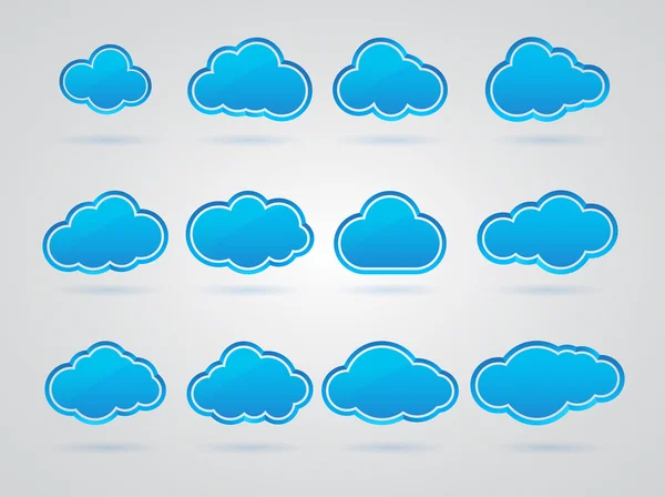 Kék felhők gyűjteménye — Stock Vector
