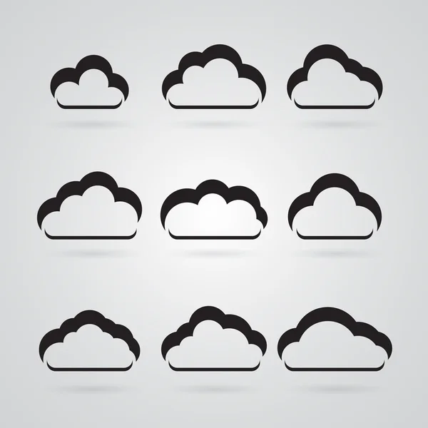 Szürke felhők gyűjteménye — Stock Vector