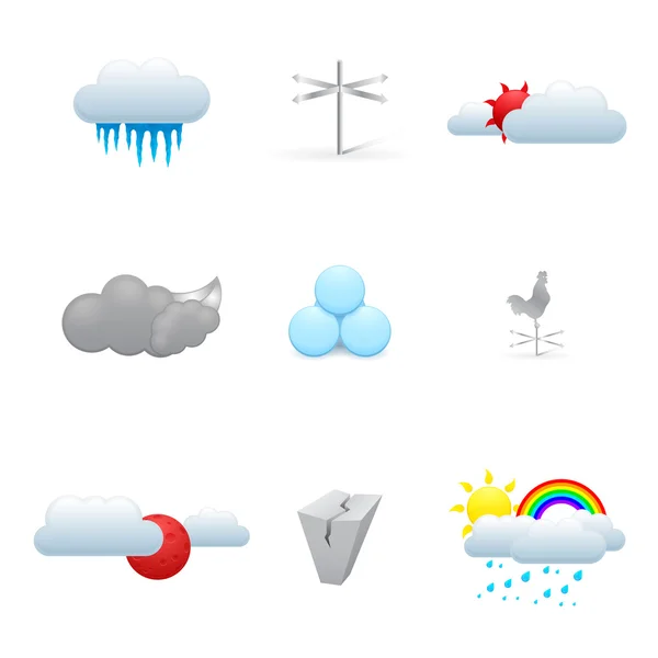 Ícones meteorológicos coloridos — Vetor de Stock