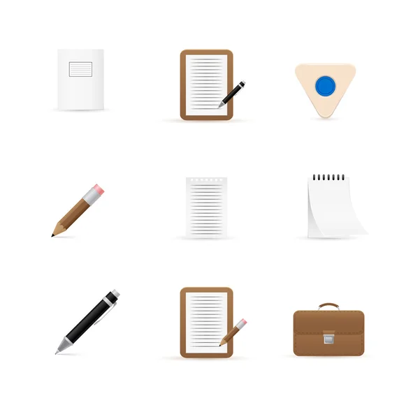 Pictogrammen voor kantoor en briefpapier — Stockvector