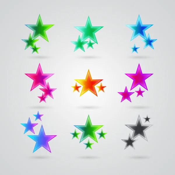 Set van kleurrijke sterren — Stockvector