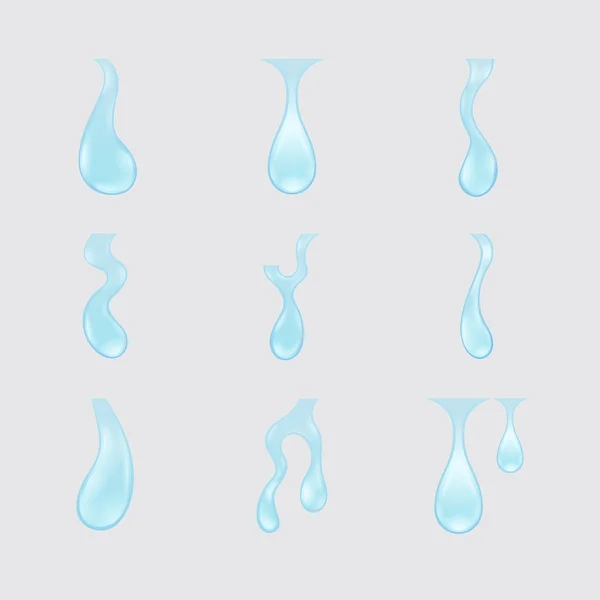 Collection of water drops — Stock Vector