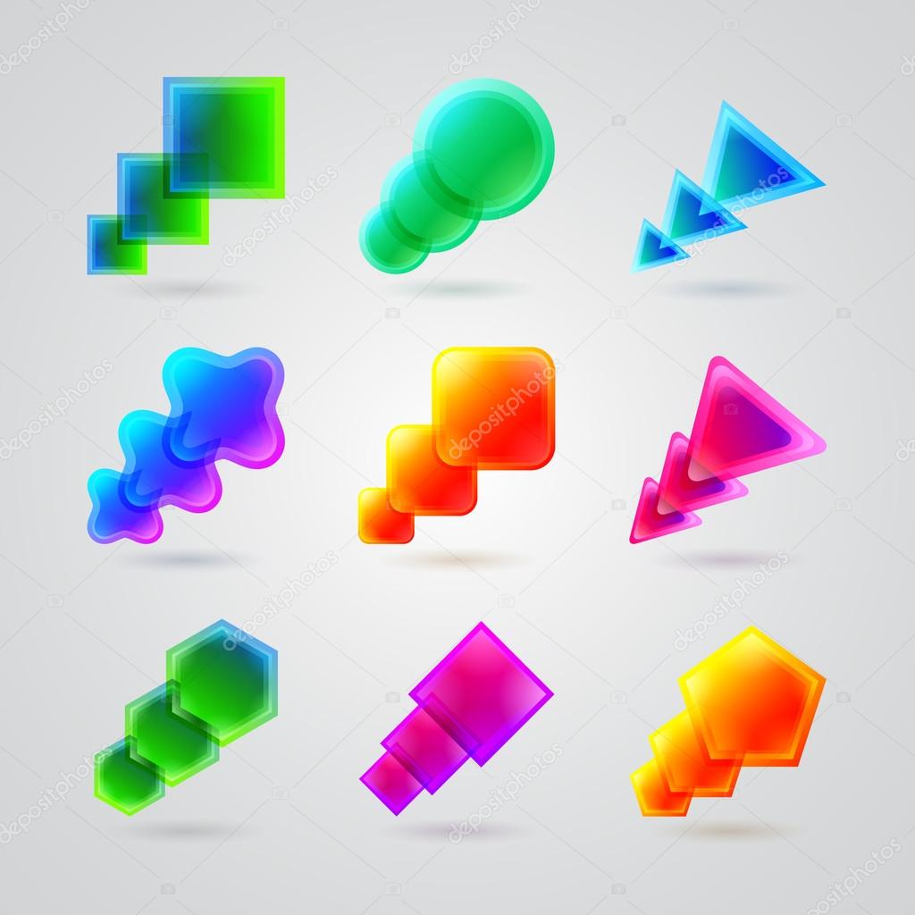 Collection of different color figures Stock Vector Image by ...