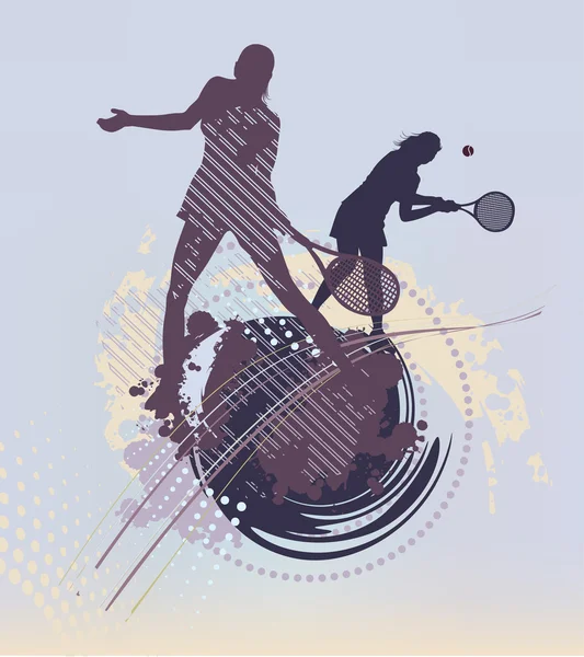 Många linjer tennis bakgrund — Stock vektor