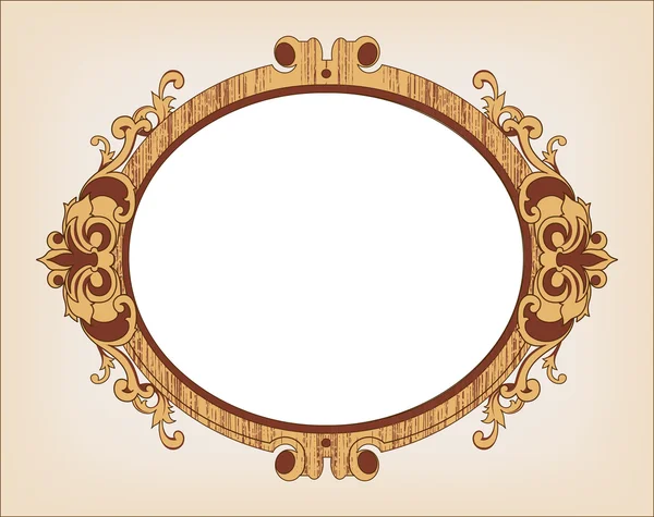 Marco vintage oval decorativo — Vector de stock