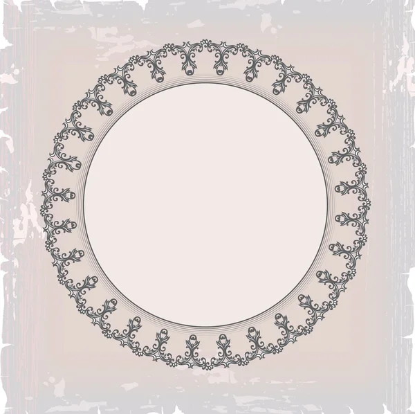 Cadre vintage floral rond — Image vectorielle