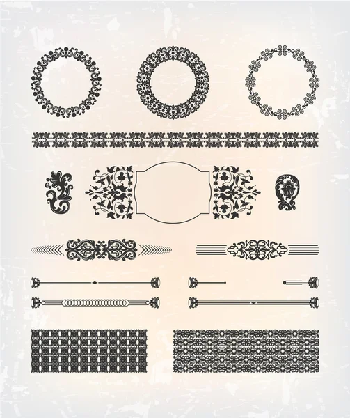 Ensemble de motif floral abstrait — Image vectorielle