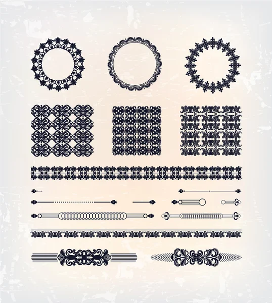 Ensemble de motifs floraux abstraits — Image vectorielle