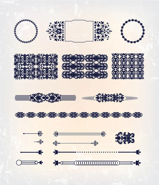 Set van abstracte barokke patroon — Stockvector