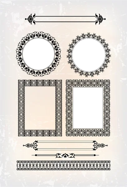 Set of abstract baroque pattern — Stock Vector