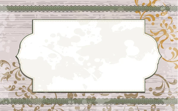Fondo floral con marco blanco — Vector de stock