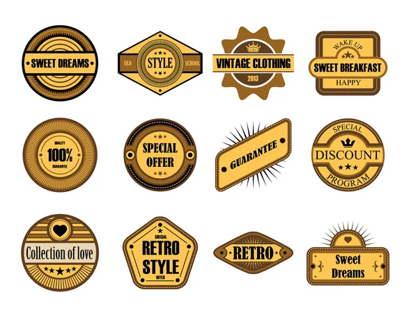 Set of vintage brown labels — Stock Vector