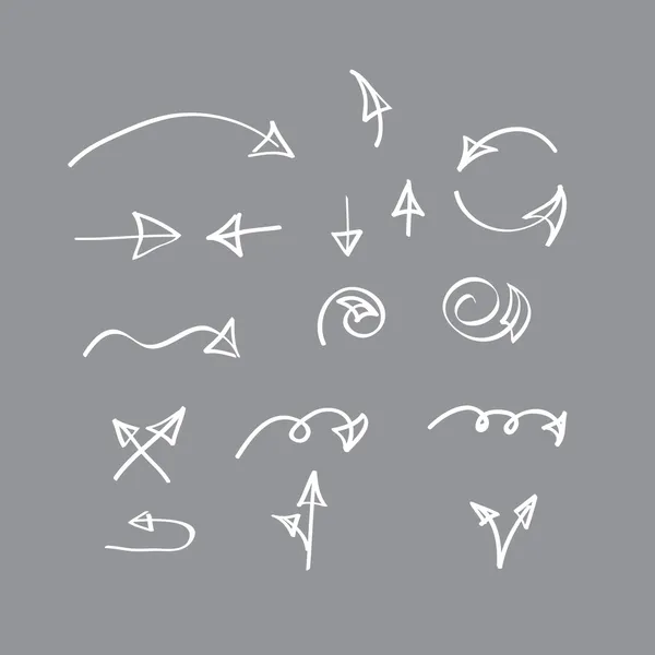 el vector ok koleksiyonu gri arka plan üzerine çekilmiş.