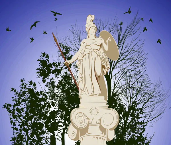 Historical statue of Athena — Stock Vector