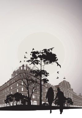 erkek ve kadın tutan eller ve Parlamento Binası geçmek