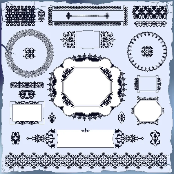 设计美丽装饰复古元素的集合 — 图库矢量图片