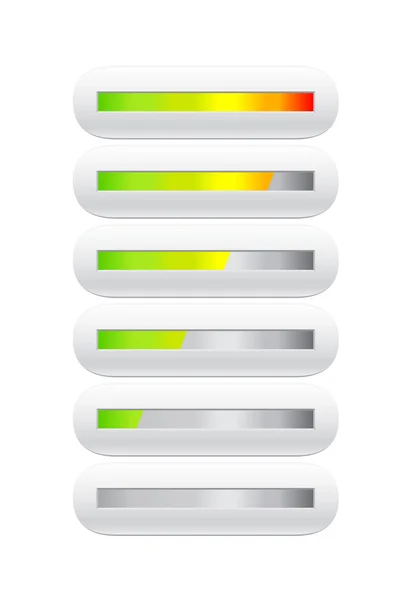 Barre de chargement du vert au rouge — Image vectorielle