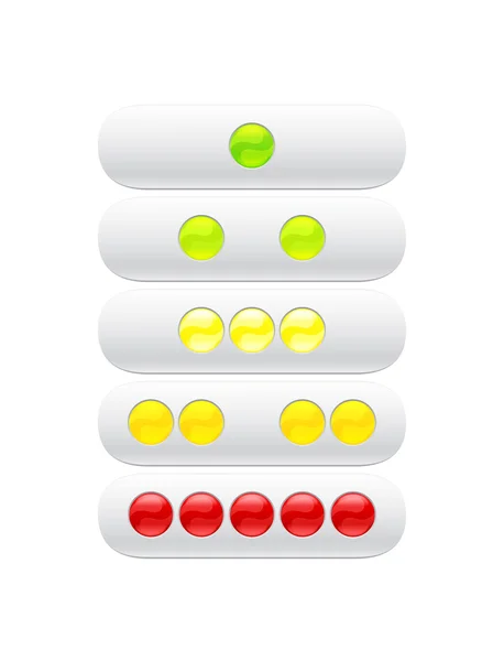 Verde, rojo, bolas amarillas para web — Archivo Imágenes Vectoriales