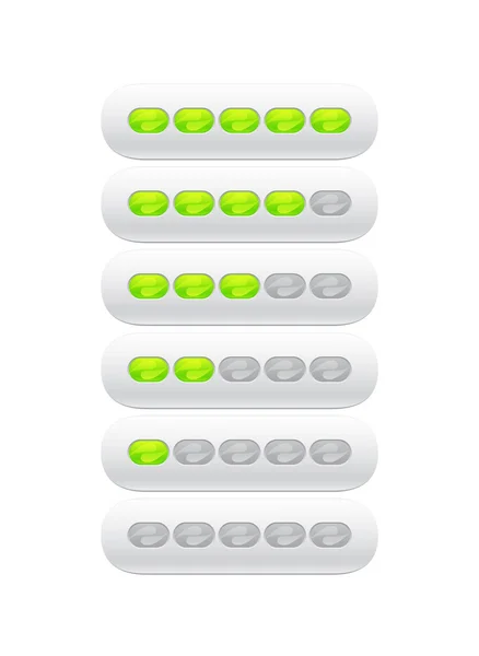 Barre de progression des ovales verts — Image vectorielle