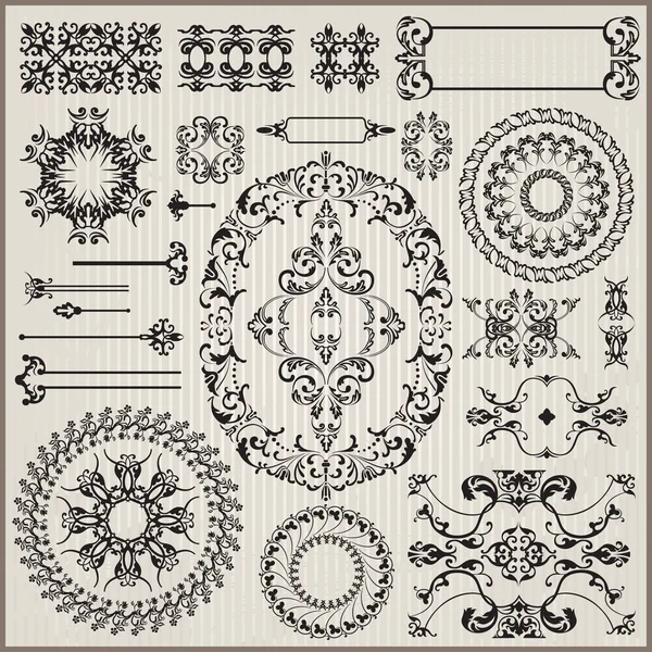 Patrón ornamental con borde — Archivo Imágenes Vectoriales