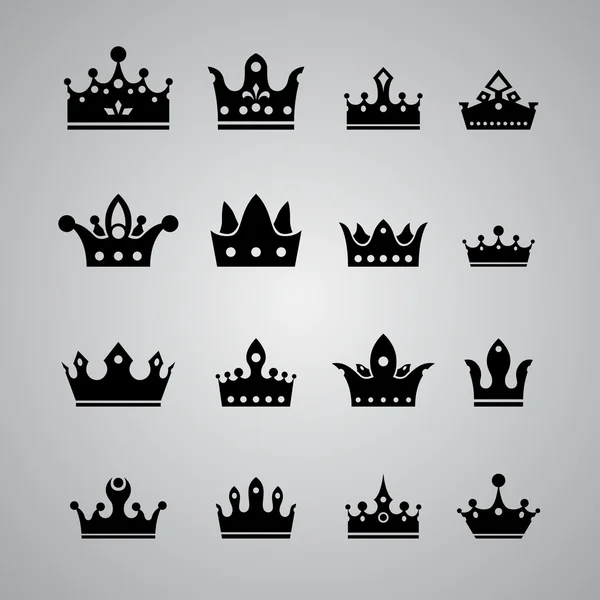 Conjunto de diferentes coronas — Vector de stock