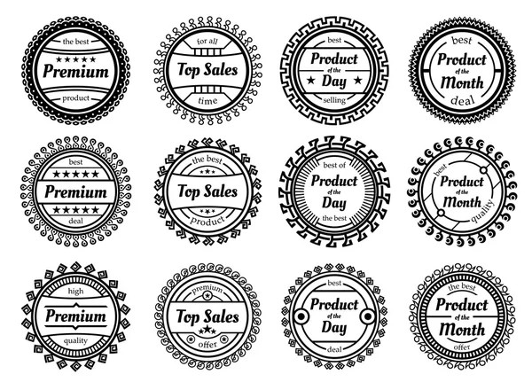 Different round labels — Stock Vector