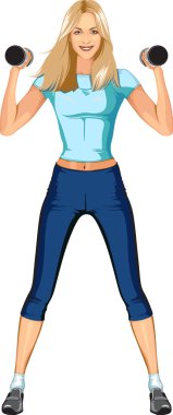 sevimli sarışın fitness kadın
