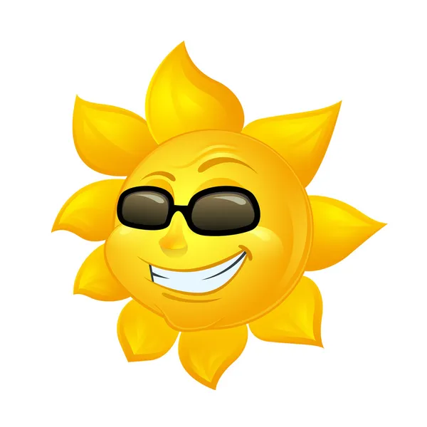 Cartoon zon in zonnebril — Stockvector
