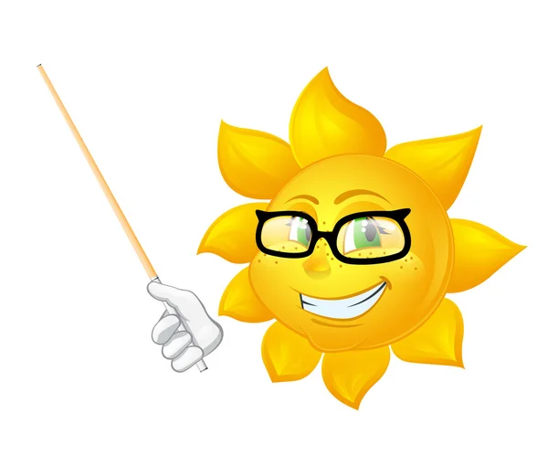 Smart sun is teaching — Stock Vector
