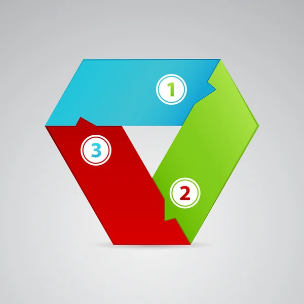 Einfaches Dreieck-Emblem aus drei Farben — Stockvektor